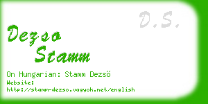 dezso stamm business card