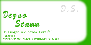 dezso stamm business card